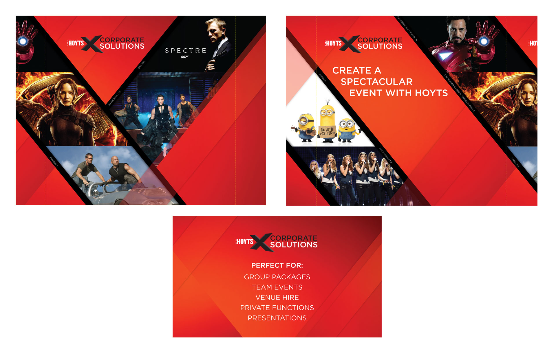 HOYTS Corporate Solutions branding, marketing, publications & online work designed by Amy at Yellow Sunday