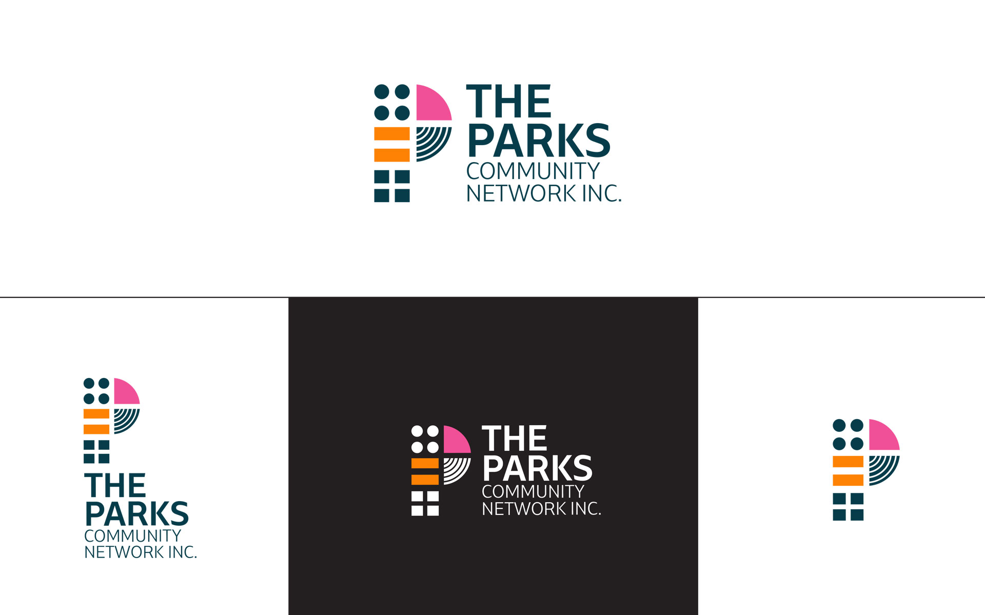 The Parks Community Network logo, branding & marketing designed by Amy at Yellow Sunday