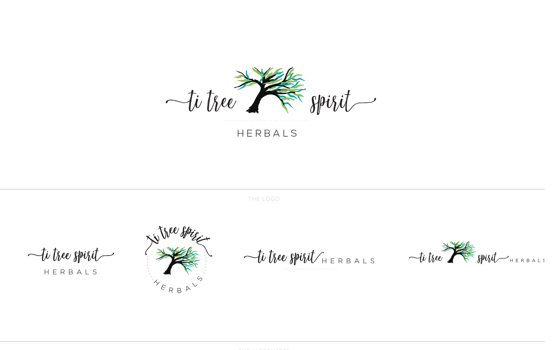 TiTree Spirit Herbals logo, branding, packaging, marketing, events & online designed by Amy at Yellow Sunday